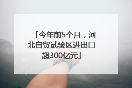 今年前5个月，河北自贸试验区进出口超300亿元